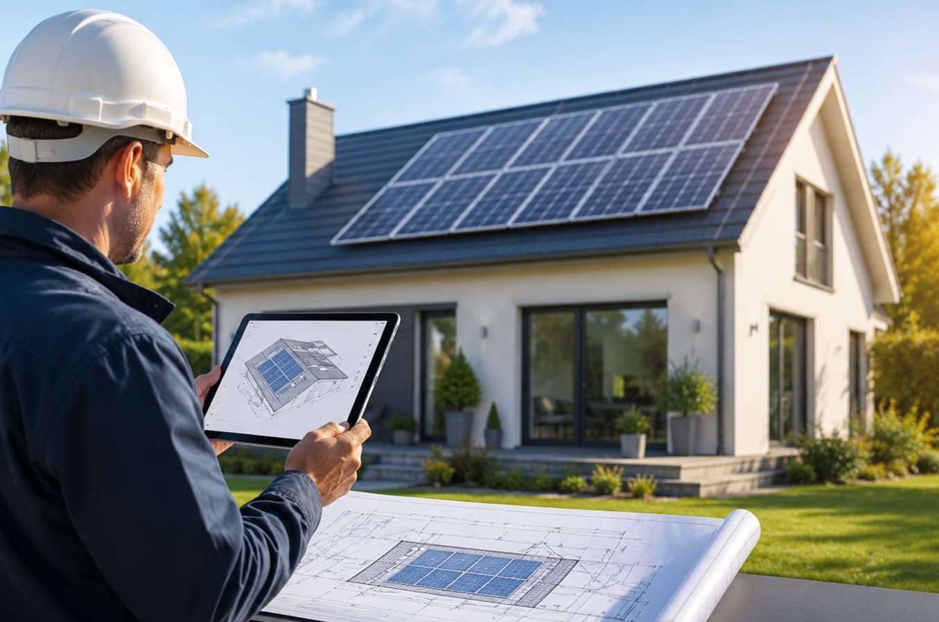 Homeowner requesting a free solar quote on a phone